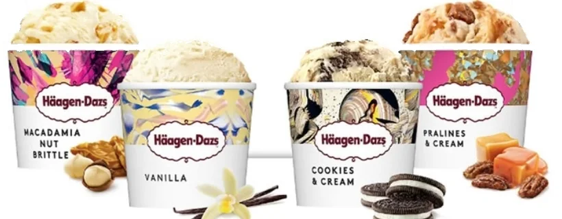 Mini pots de glace Häagen-Dazs, parfums variés